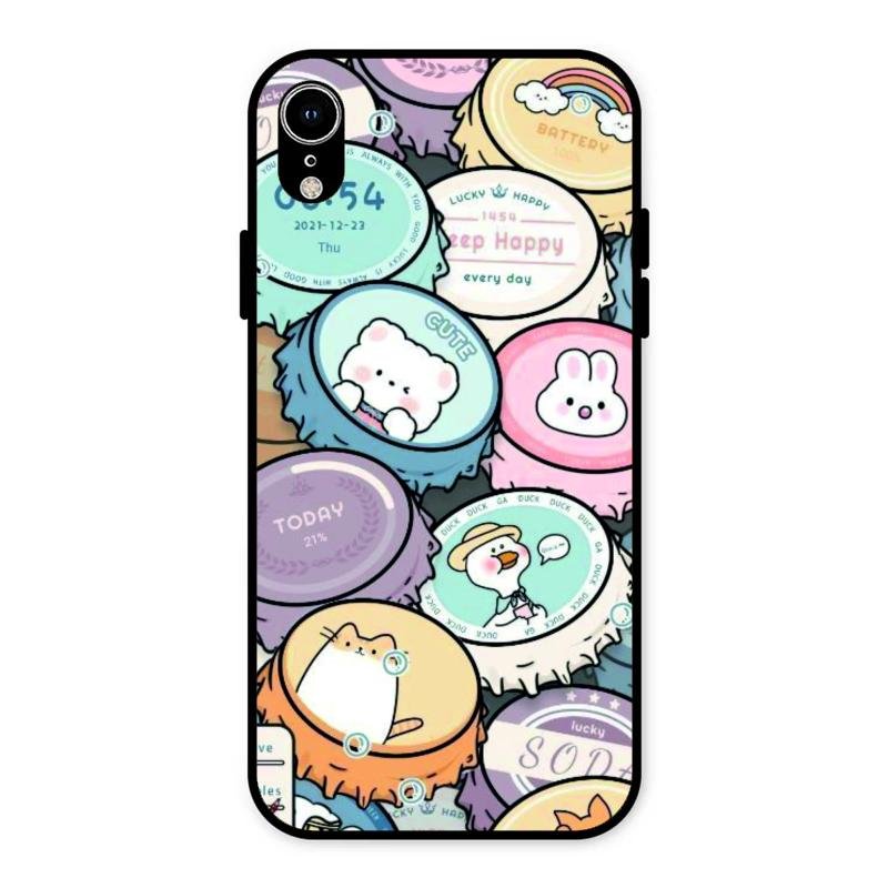 Bunny Buddies Glass Case Cover For iPhone XR