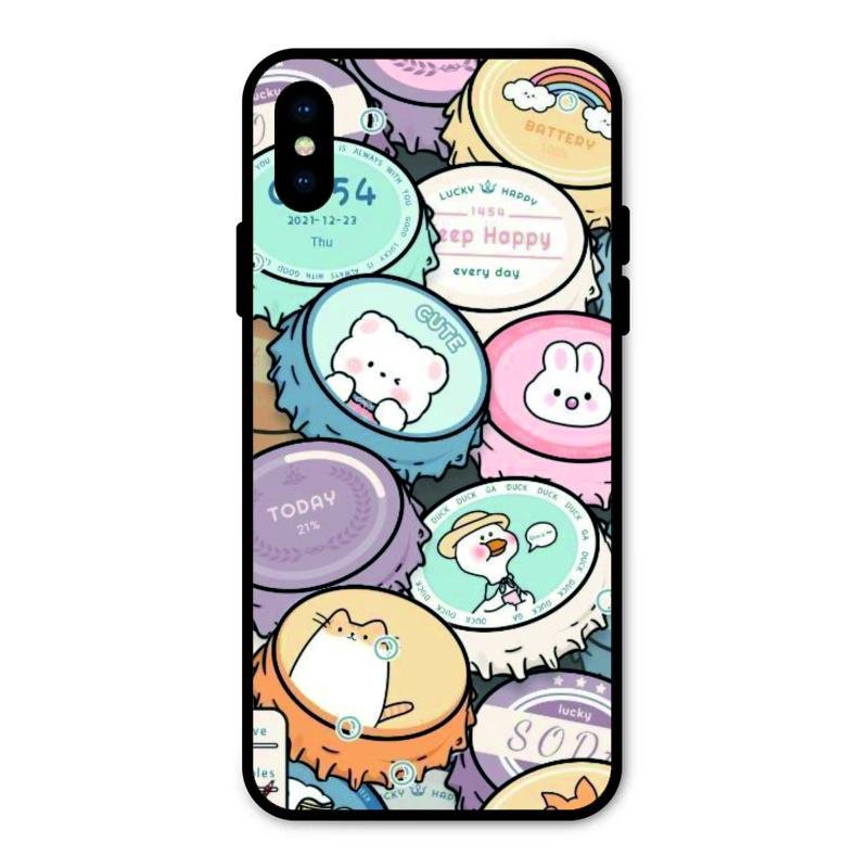 Bunny Buddies Glass Case Cover For iPhone XS