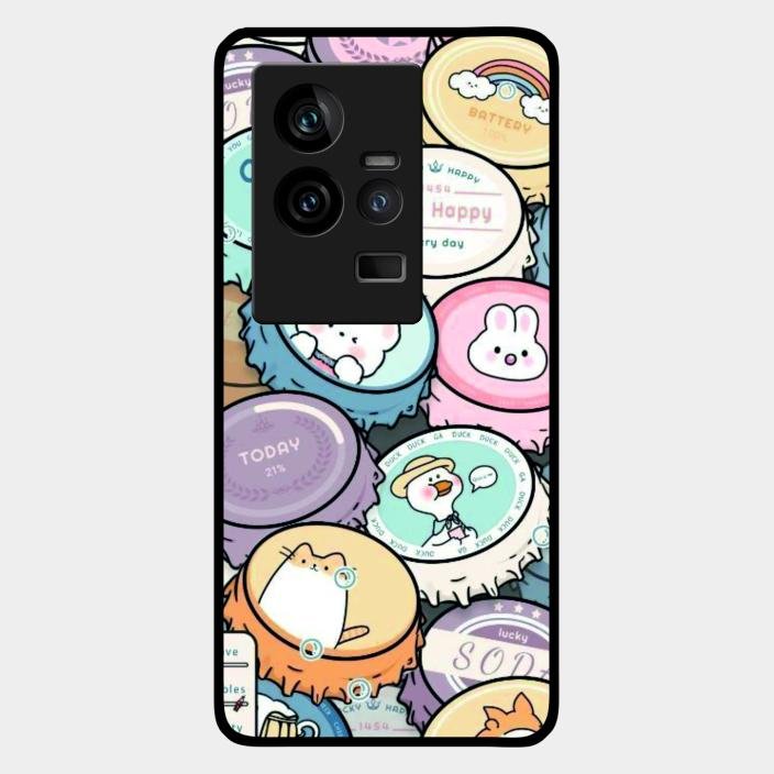 Bunny Buddies Glass Case Cover For Iqoo 11 5G