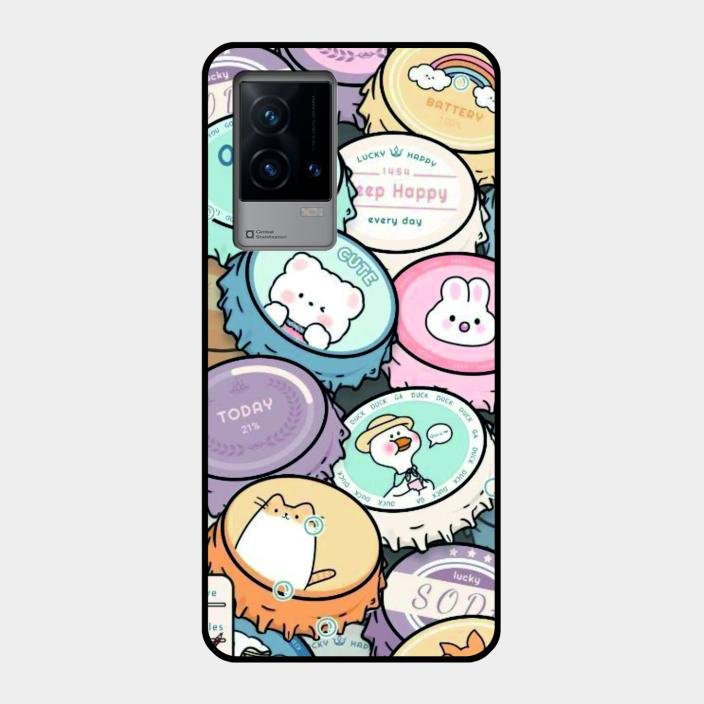 Bunny Buddies Glass Case Cover For Iqoo 9 5G