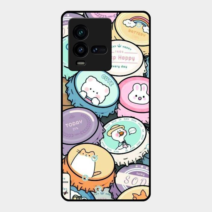 Bunny Buddies Glass Case Cover For Iqoo 9T 5G