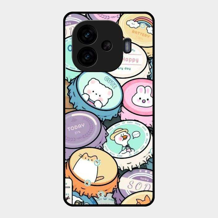 Bunny Buddies Glass Case Cover For Iqoo Neo 10R 5G