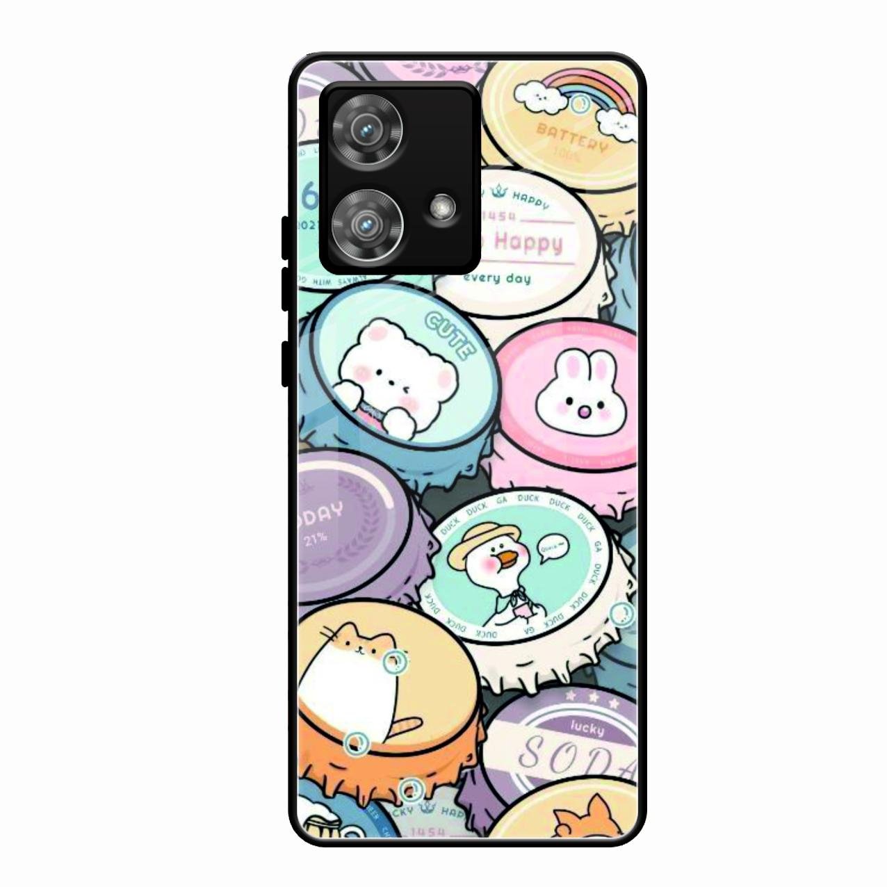 Bunny Buddies Glass Case Cover For Motorola Edge 40 5G