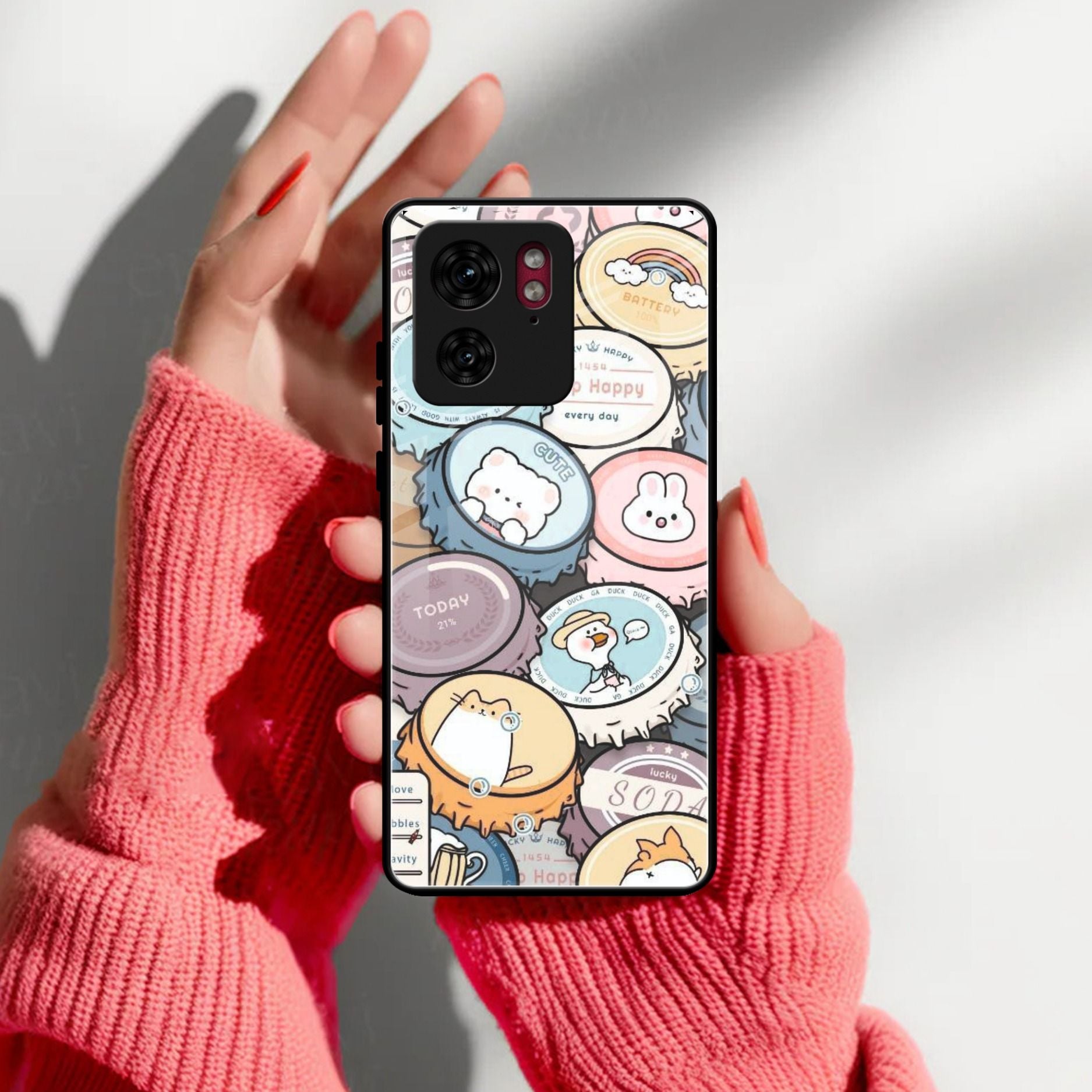 Bunny Buddies Glass Case Cover For Motorola
