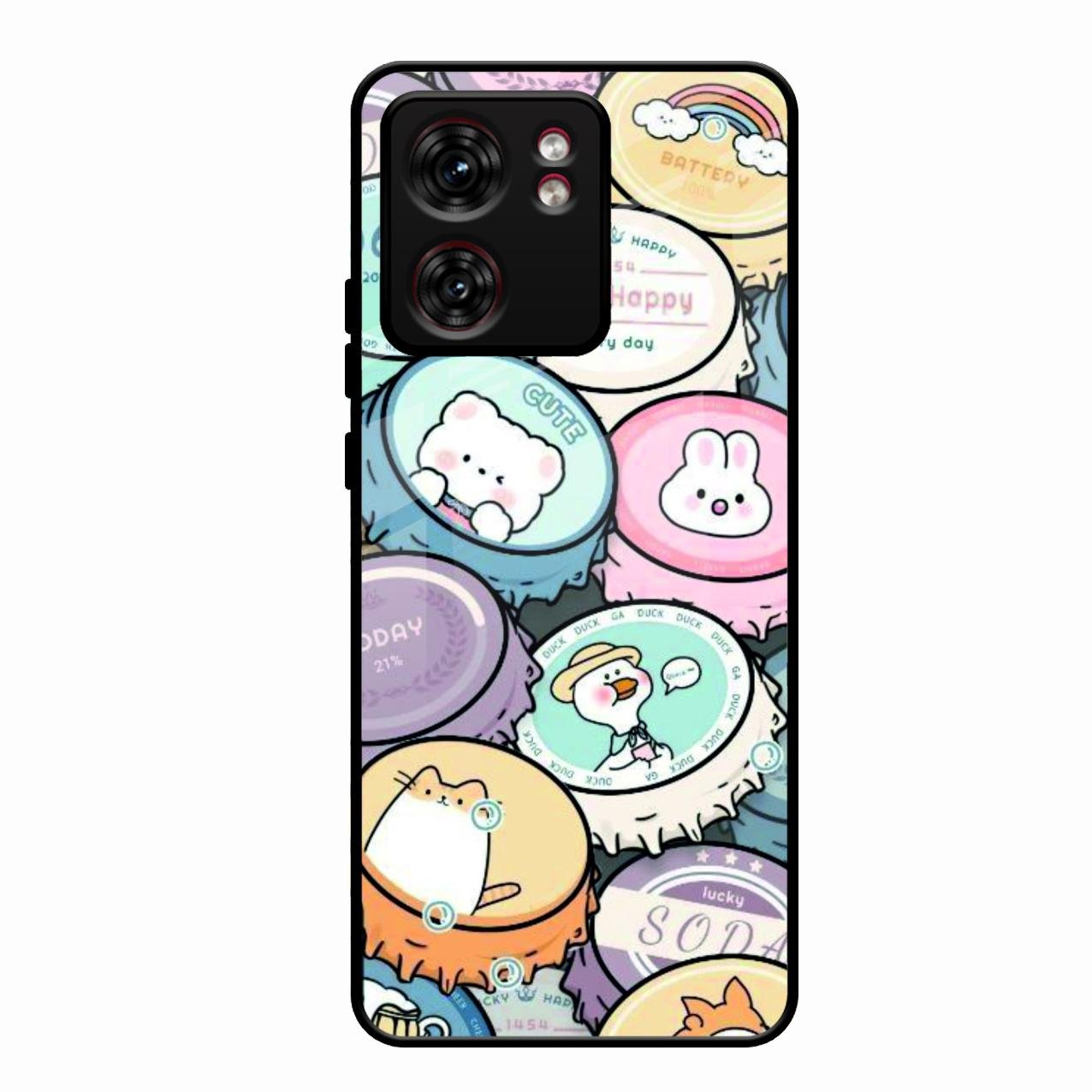 Bunny Buddies Glass Case Cover For Motorola Edge 40
