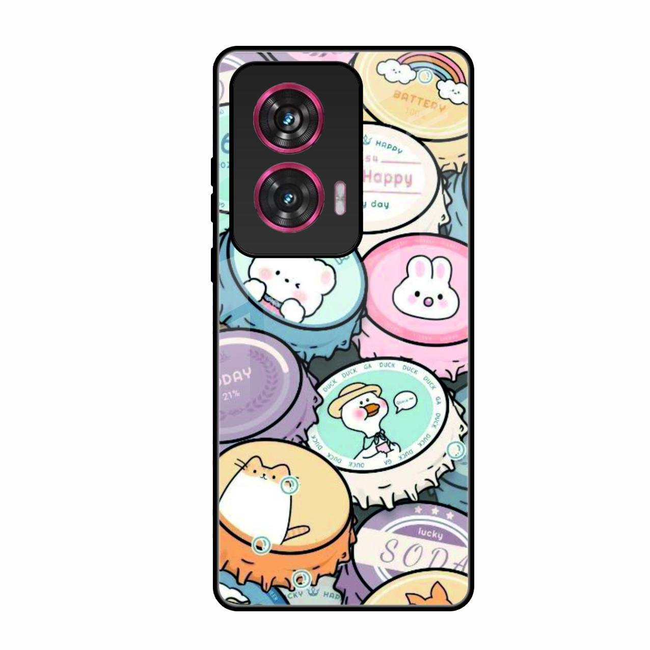 Bunny Buddies Glass Case Cover For Motorola Edge 50 Fusion 5G