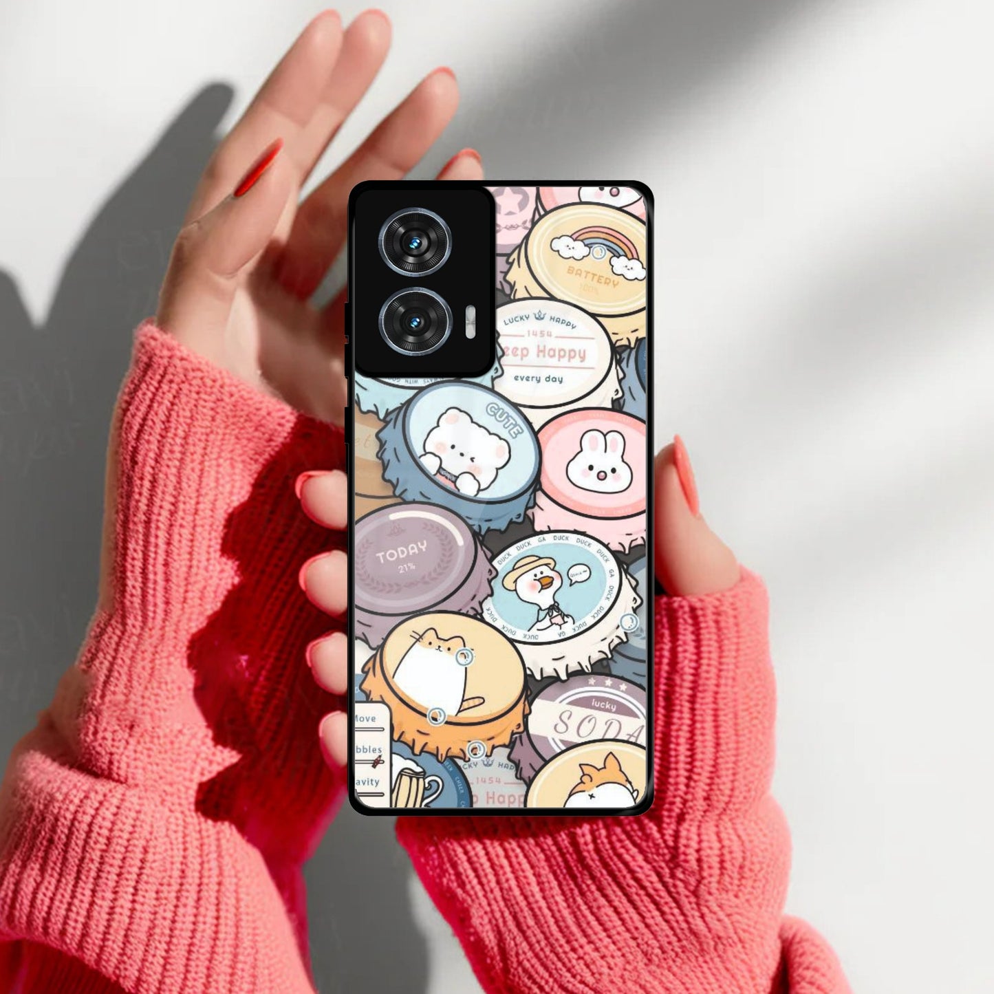 Bunny Buddies Glass Case Cover For Motorola