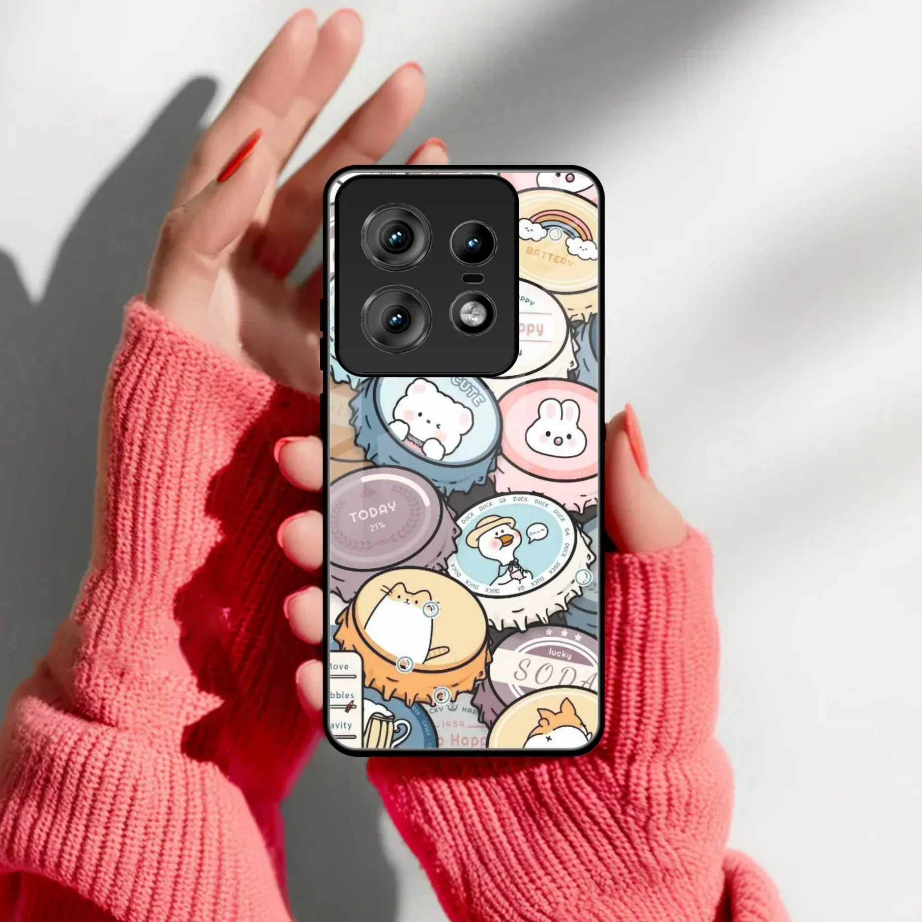 Bunny Buddies Glass Case Cover For Motorola - ShopOnCliQ