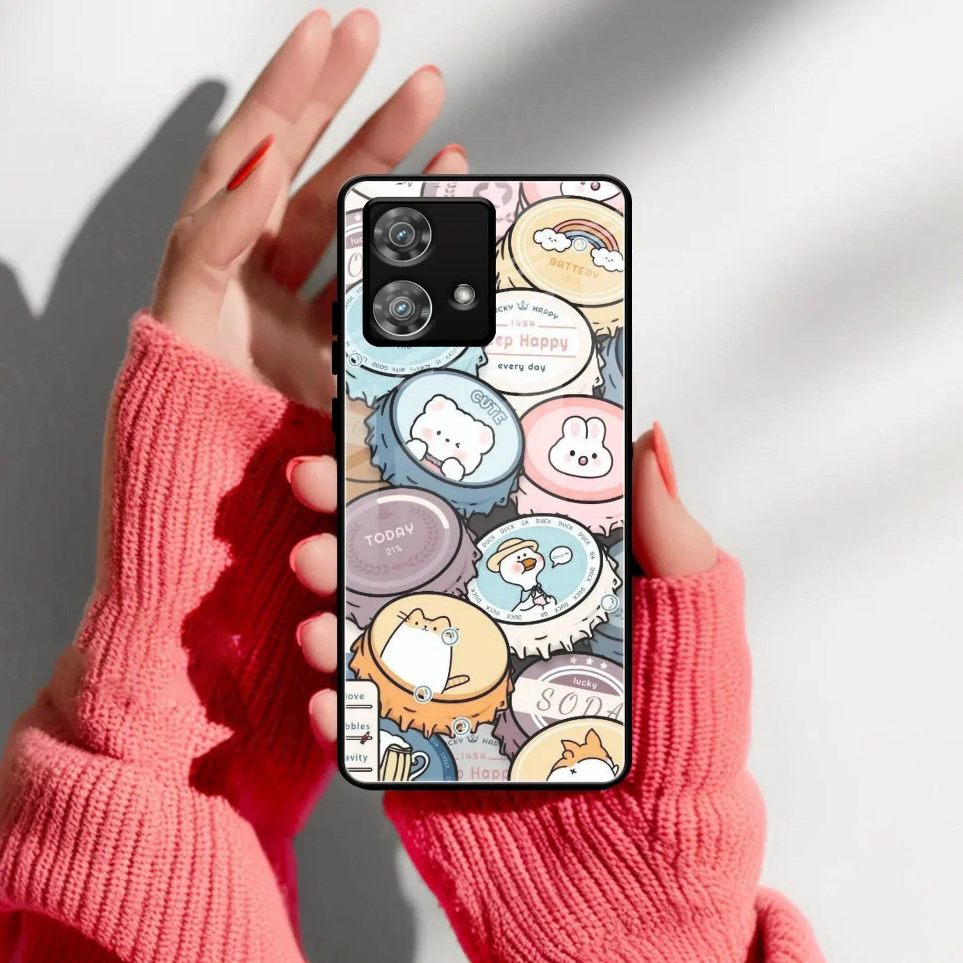Bunny Buddies Glass Case Cover For Motorola - ShopOnCliQ