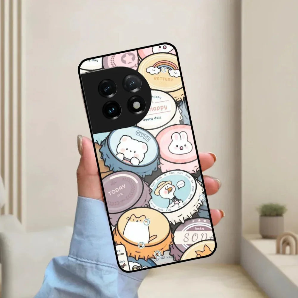 Bunny Buddies Glass Case Cover For OnePlus - ShopOnCliQ