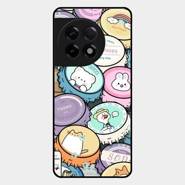 Bunny Buddies Glass Case Cover For Oneplus 11R 5G