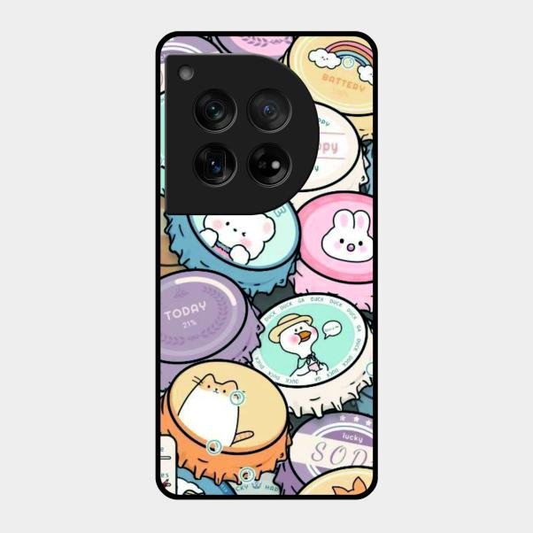 Bunny Buddies Glass Case Cover For Oneplus 12 5G
