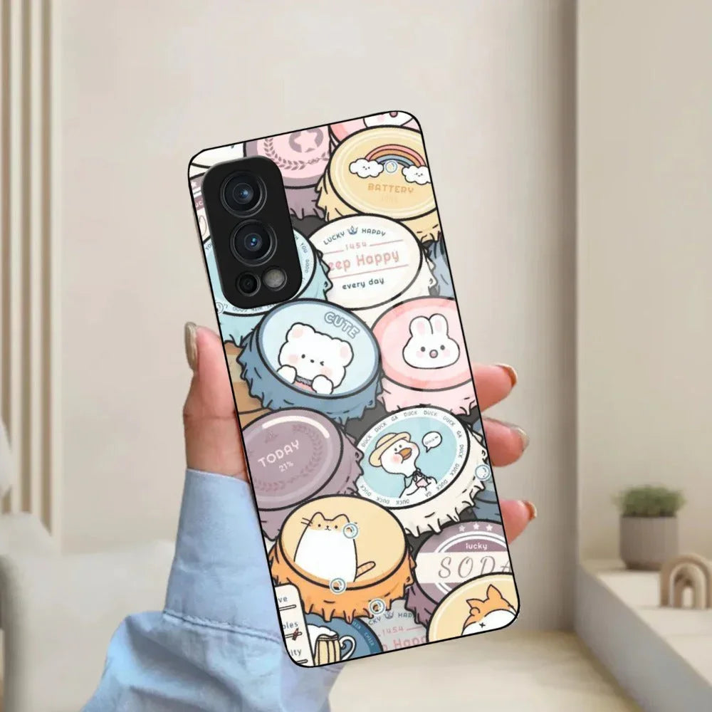 Bunny Buddies Glass Case Cover For OnePlus - ShopOnCliQ