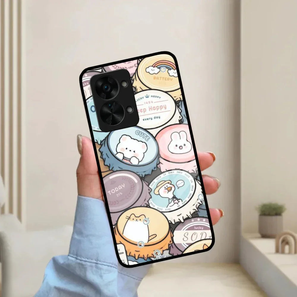 Bunny Buddies Glass Case Cover For OnePlus - ShopOnCliQ