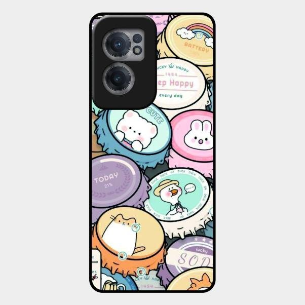 Bunny Buddies Glass Case Cover For Oneplus Nord Ce 2 5G