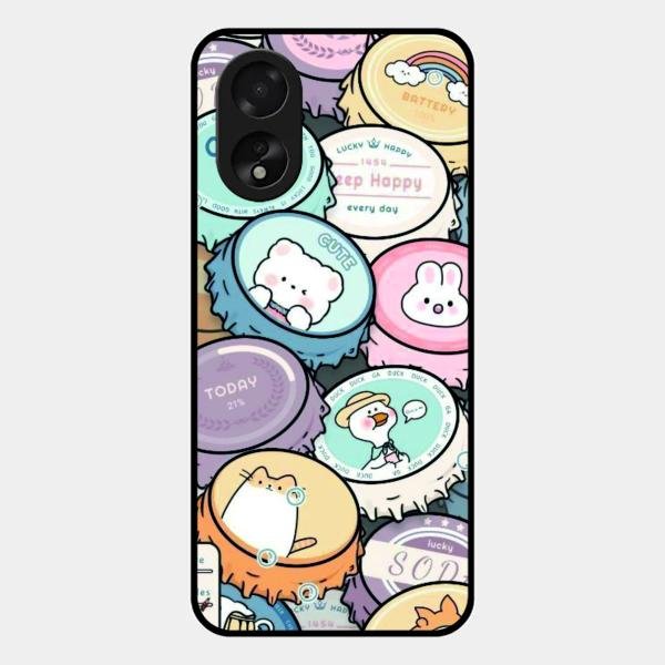 Bunny Buddies Glass Case Cover For Oppo A38