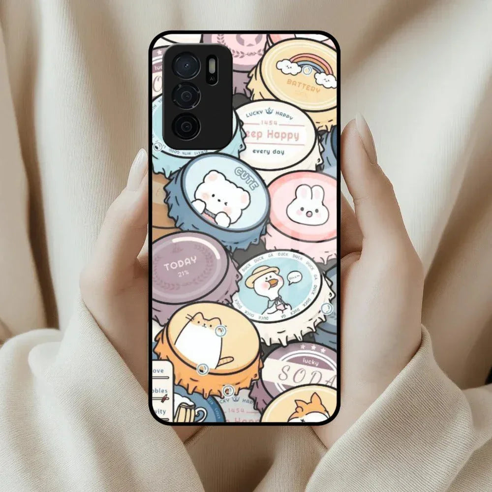 Bunny Buddies Glass Case Cover For Oppo - ShopOnCliQ