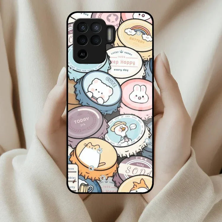 Bunny Buddies Glass Case Cover For Oppo - ShopOnCliQ