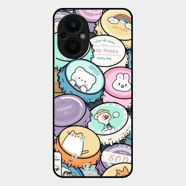 Bunny Buddies Glass Case Cover For Oppo F21 Pro 5G