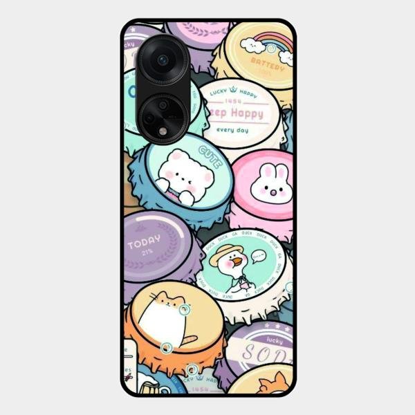 Bunny Buddies Glass Case Cover For Oppo F23 5G