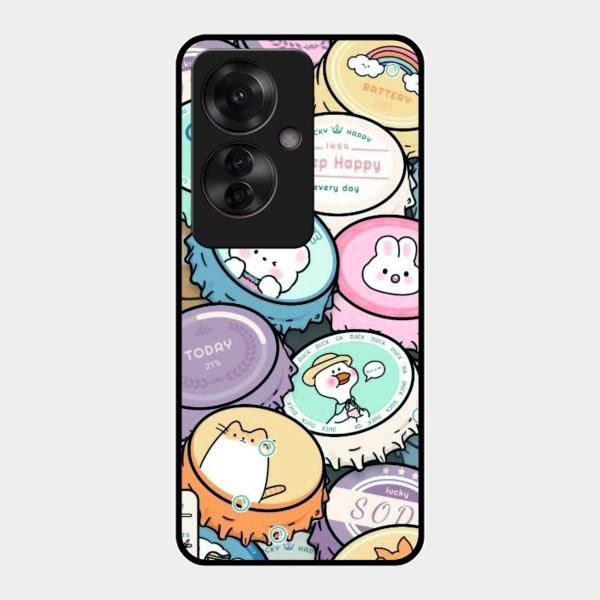 Bunny Buddies Glass Case Cover For Oppo F25 Pro 5G