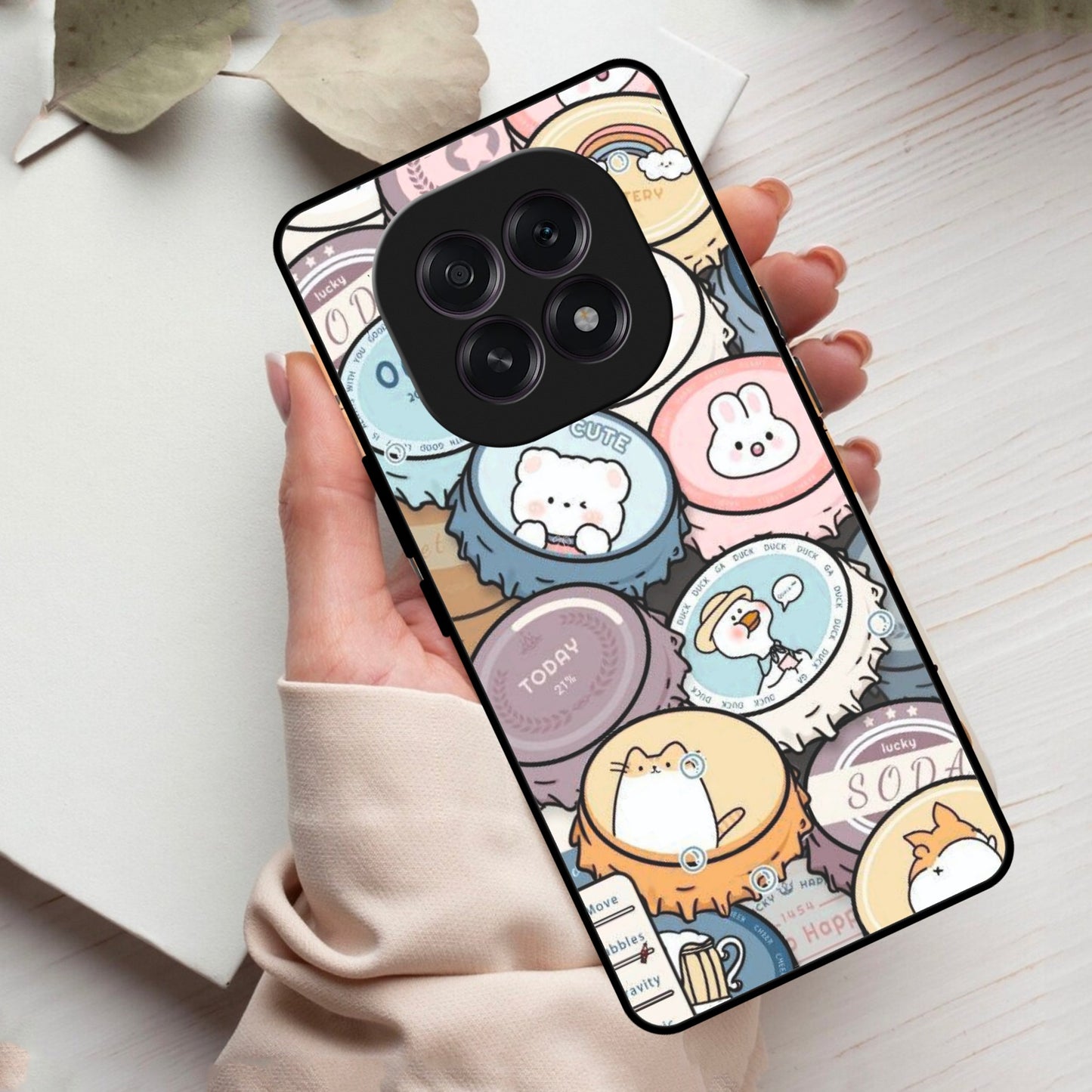 Bunny Buddies Glass Case Cover For Oppo