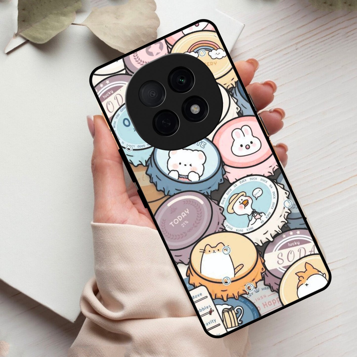 Bunny Buddies Glass Case Cover For Oppo