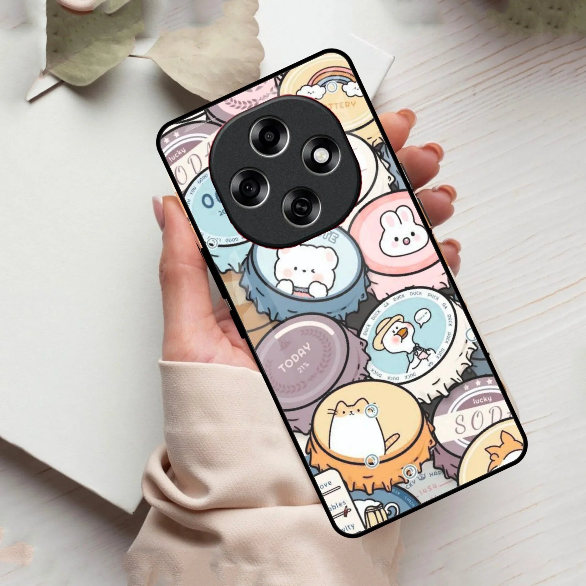 Bunny Buddies Glass Case Cover For Oppo