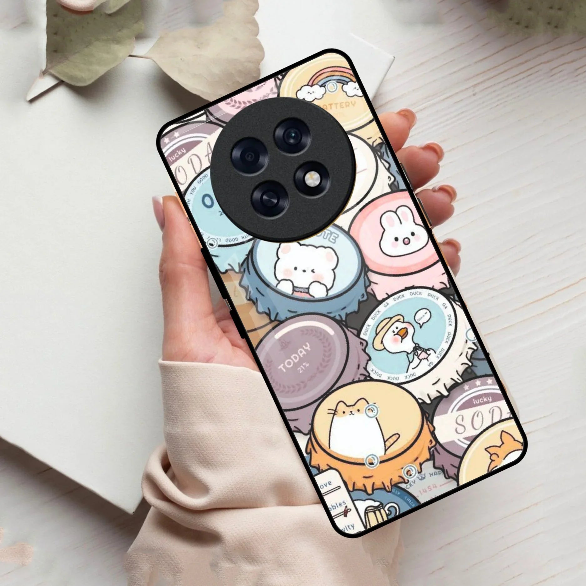 Bunny Buddies Glass Case Cover For Oppo