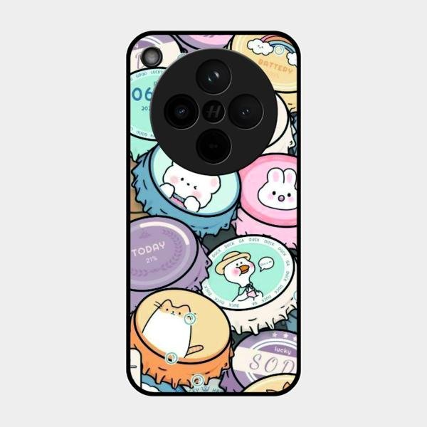 Bunny Buddies Glass Case Cover For Oppo Find X8 5G