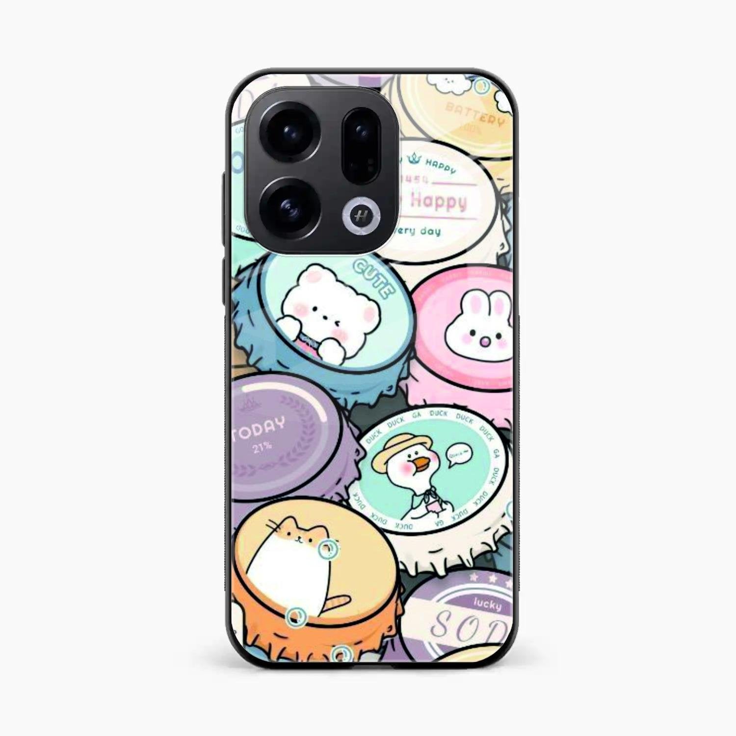Bunny Buddies Glass Case Cover For Oppo Find X9 5G