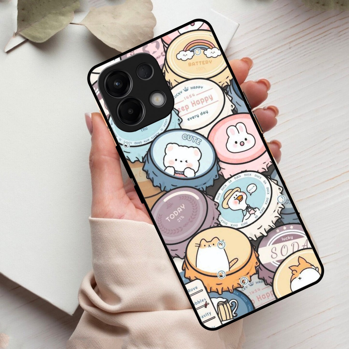 Bunny Buddies Glass Case Cover For Oppo