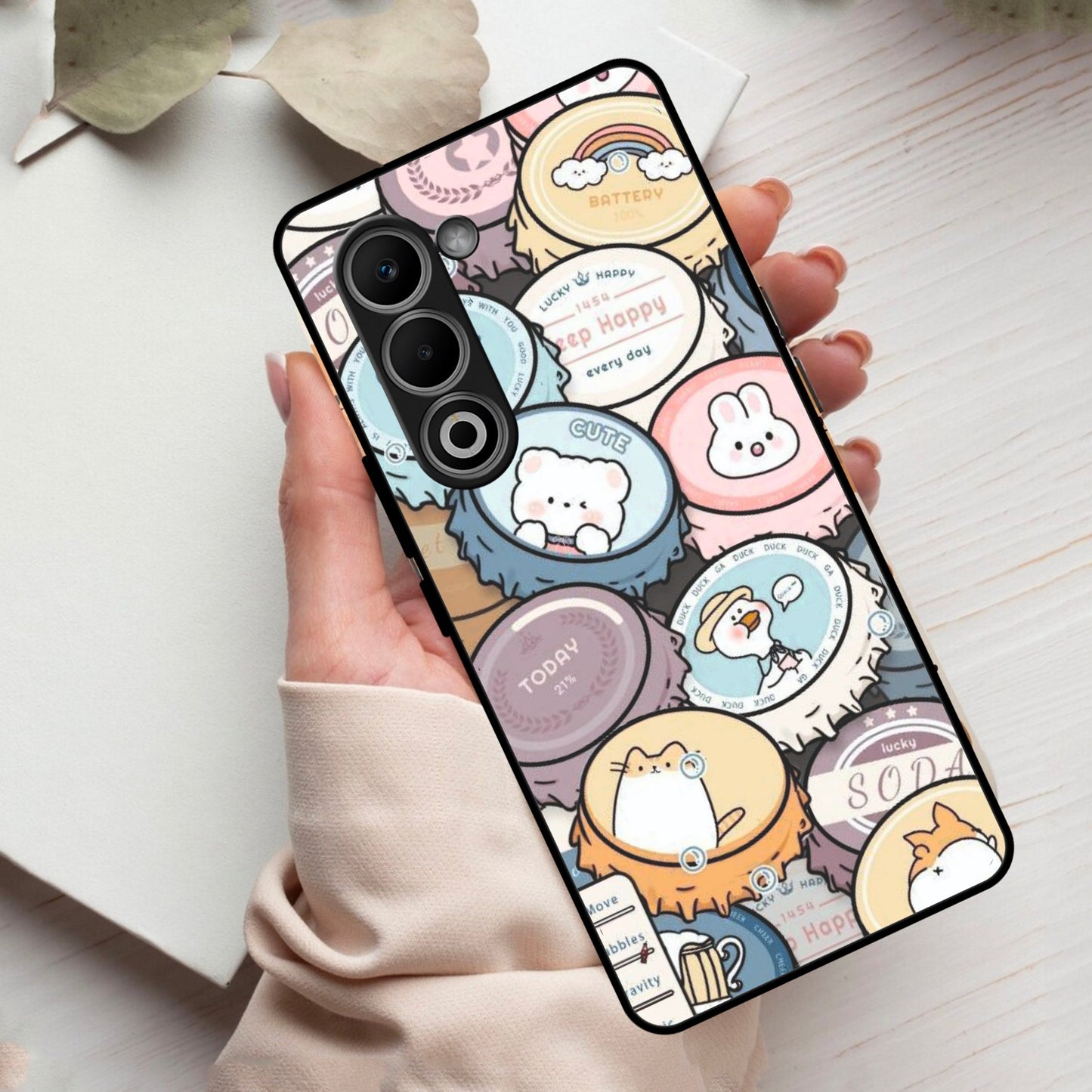 Bunny Buddies Glass Case Cover For Oppo