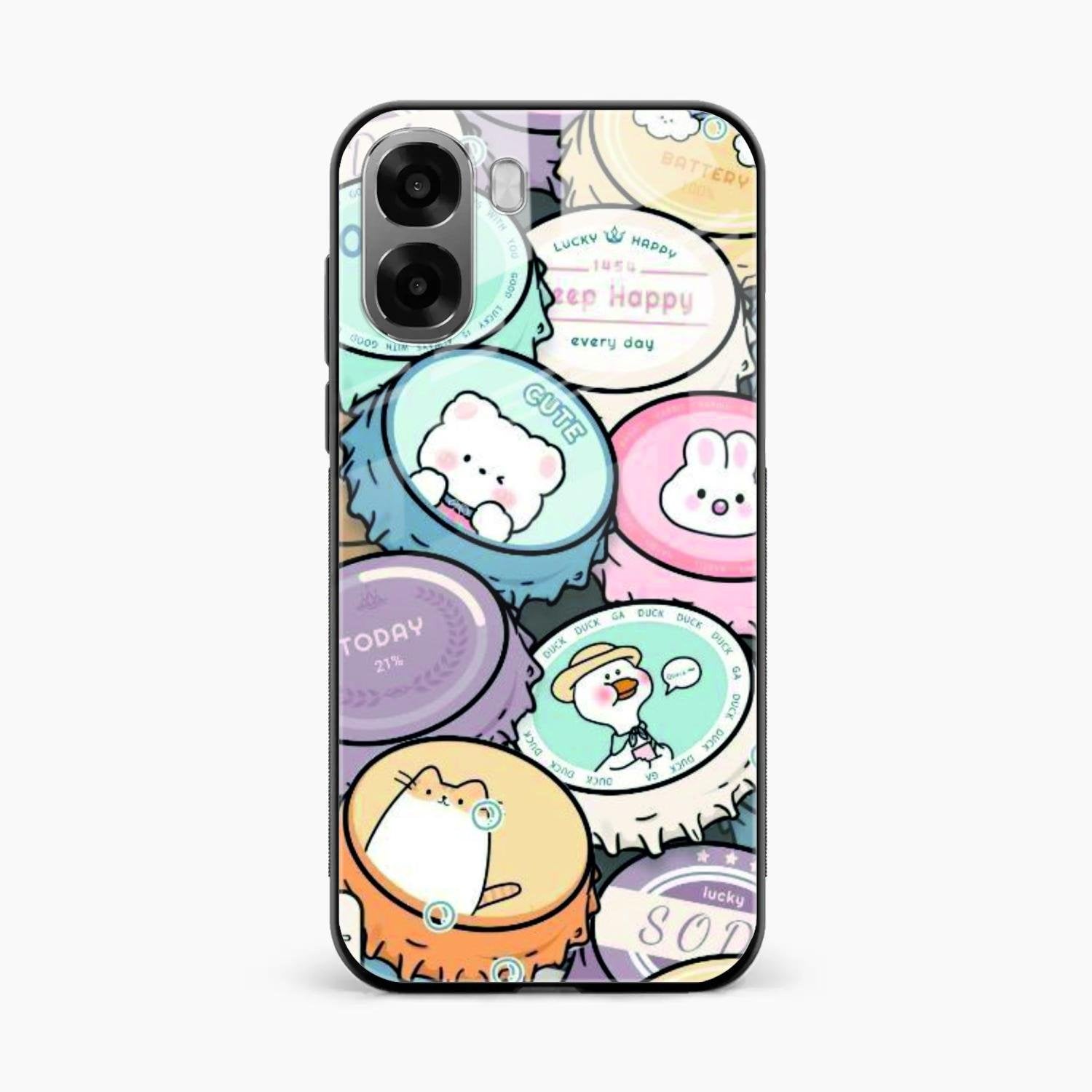 Bunny Buddies Glass Case Cover For Oppo K14x 5G