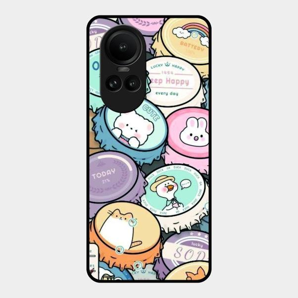 Bunny Buddies Glass Case Cover For Oppo Reno 10 Pro 5G