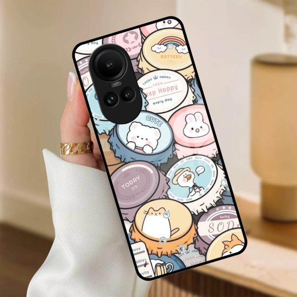 Bunny Buddies Glass Case Cover For Oppo - ShopOnCliQ