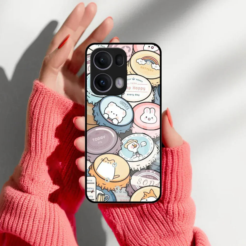 Bunny Buddies Glass Case Cover For Oppo - ShopOnCliQ