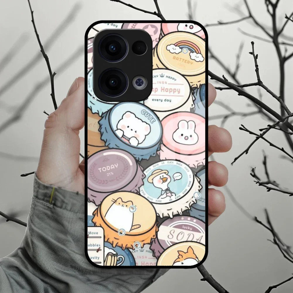 Bunny Buddies Glass Case Cover For Oppo - ShopOnCliQ