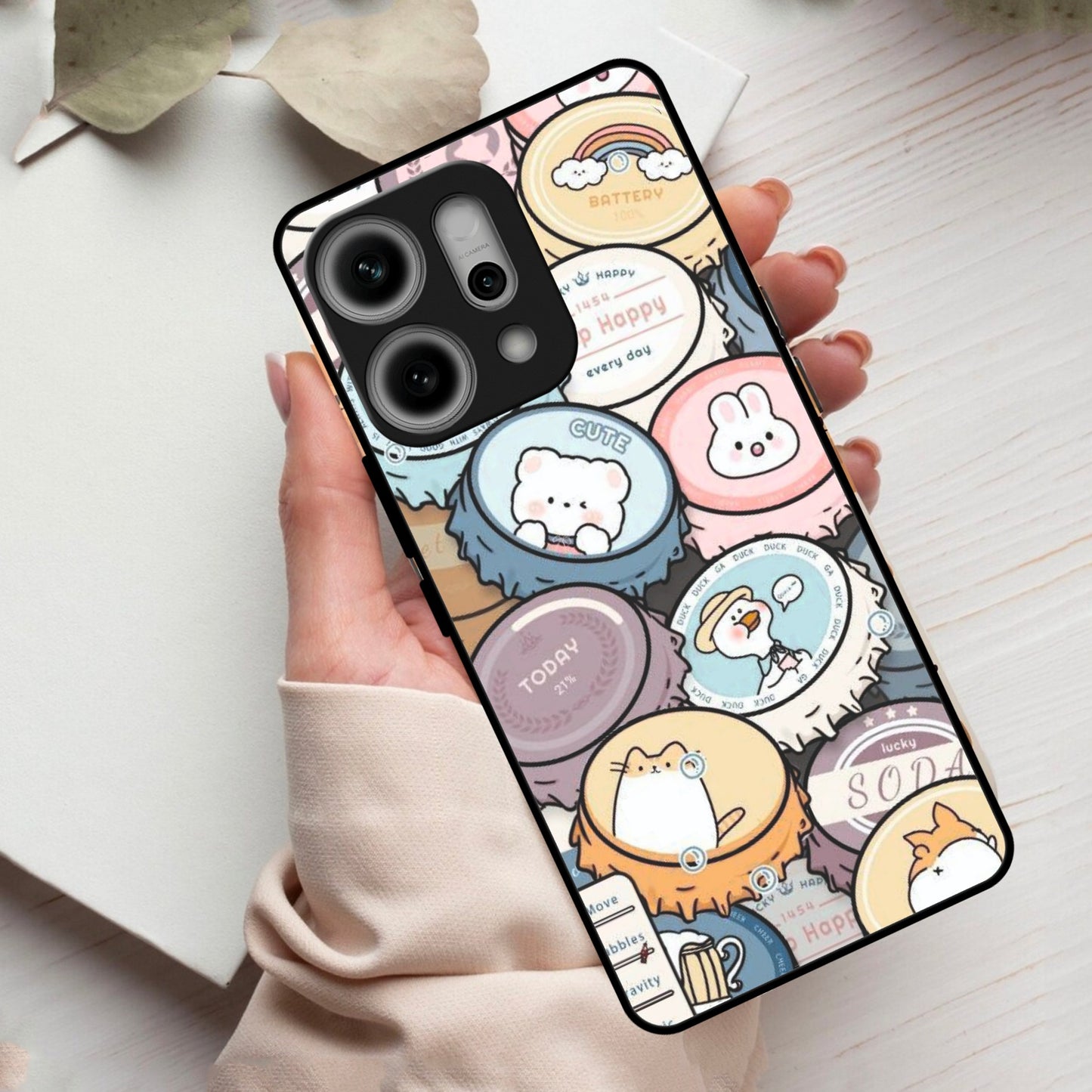 Bunny Buddies Glass Case Cover For Oppo
