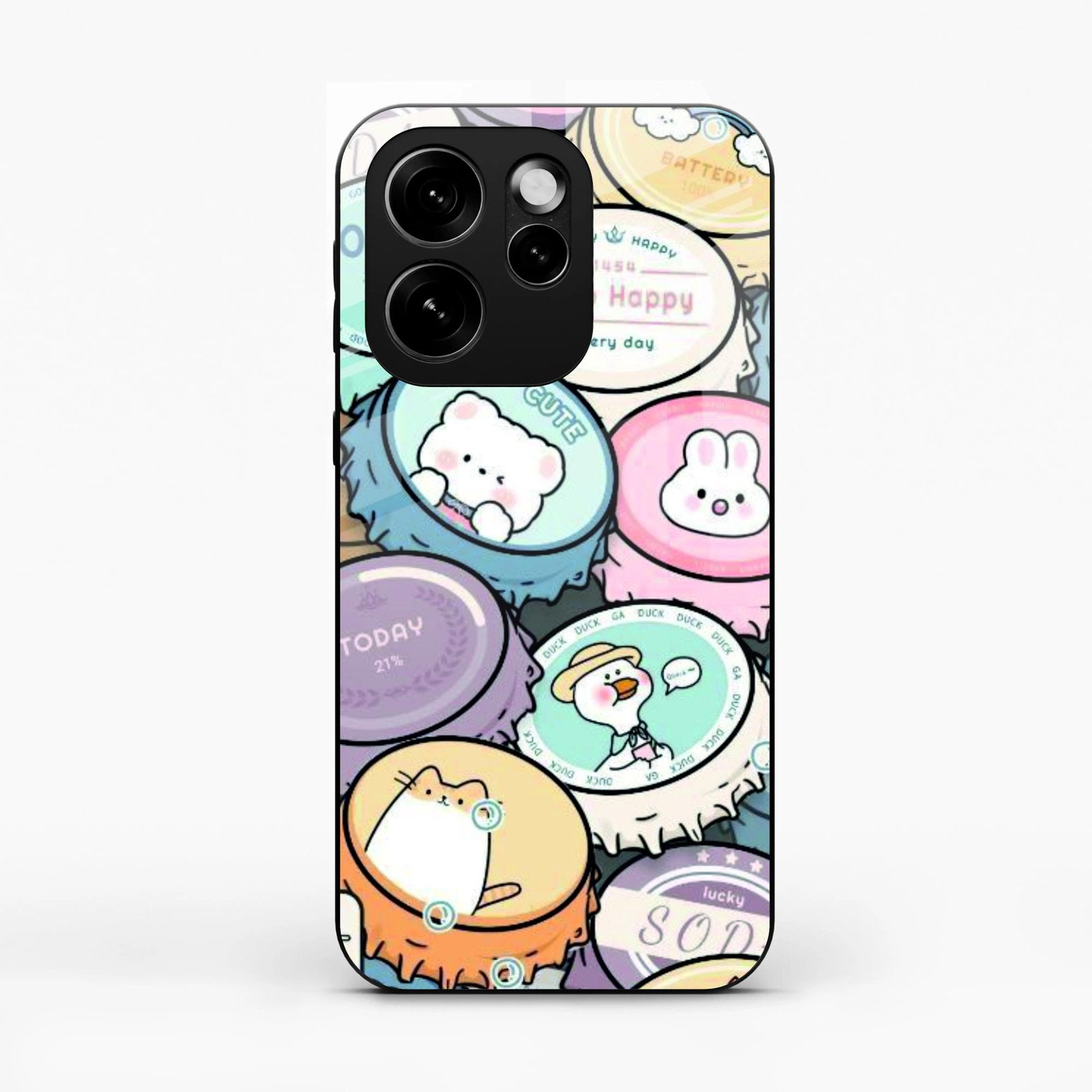 Bunny Buddies Glass Case Cover For Oppo Reno 15C 5G