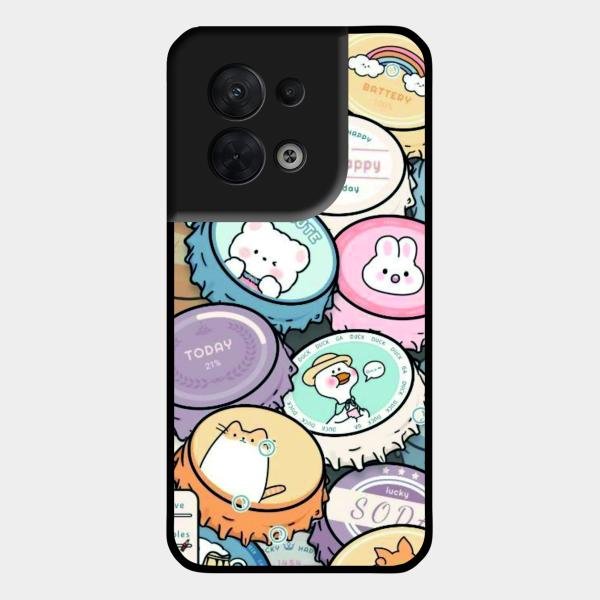 Bunny Buddies Glass Case Cover For Oppo Reno 8 5G
