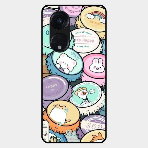 Bunny Buddies Glass Case Cover For Oppo Reno 8T 5G