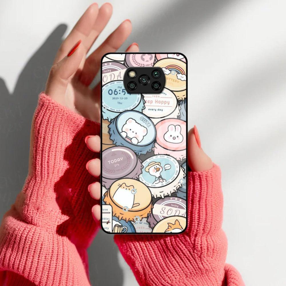Bunny Buddies Glass Case Cover For Poco - ShopOnCliQ