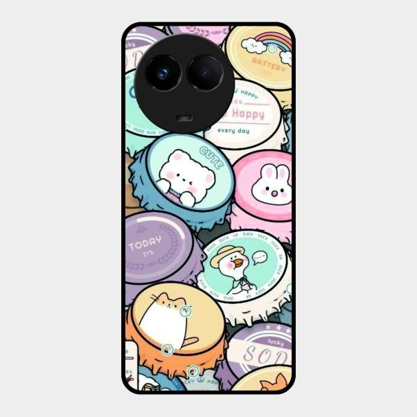 Bunny Buddies Glass Case Cover For Realme 11 5G