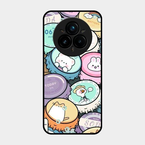 Bunny Buddies Glass Case Cover For Realme 14 Pro 5G
