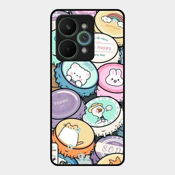 Bunny Buddies Glass Case Cover For Realme 15 Pro 5G