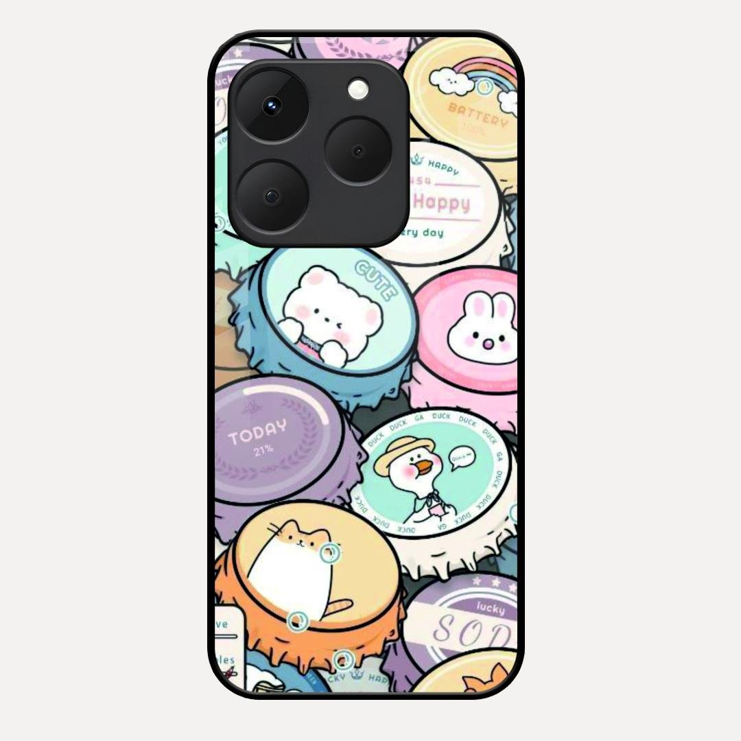 Bunny Buddies Glass Case Cover For Realme 15T 5G