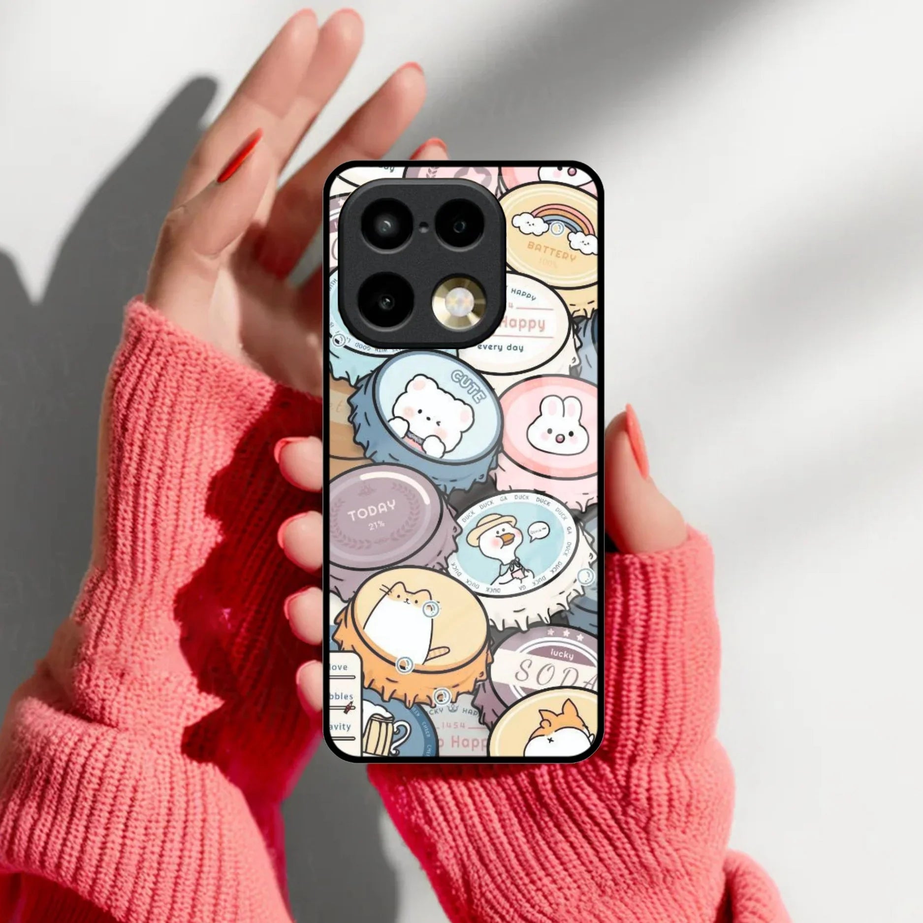 Bunny Buddies Glass Case Cover For Realme 16 Pro Plus 5G