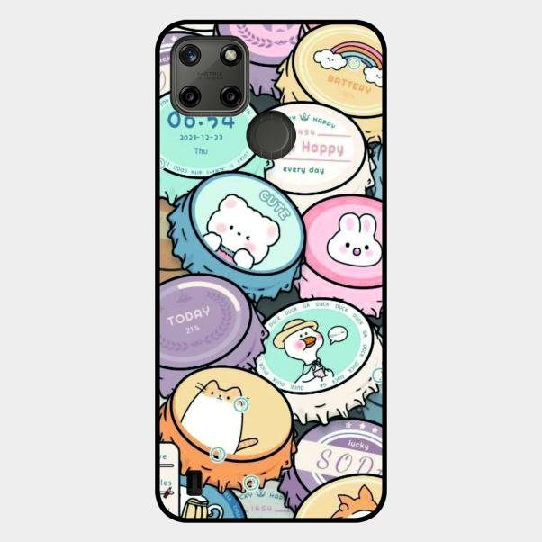 Bunny Buddies Glass Case Cover For Realme C21Y