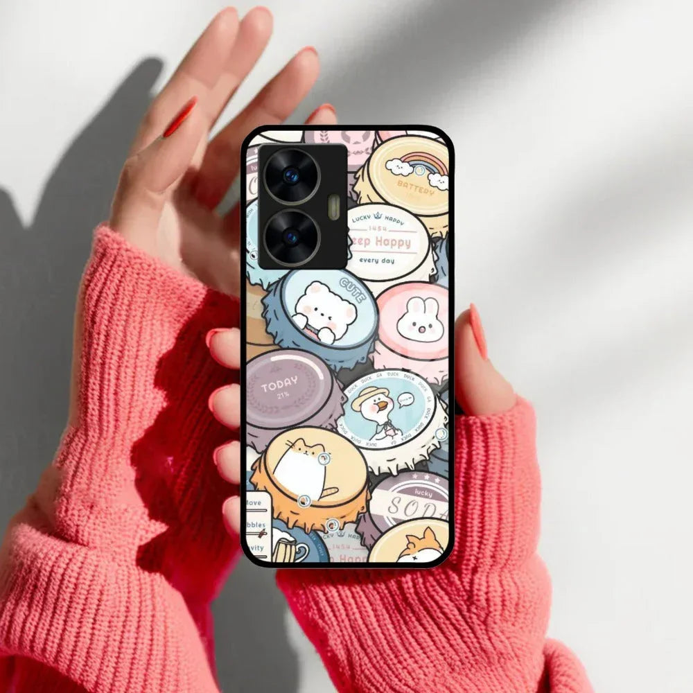 Bunny Buddies Glass Case Cover For Realme/Narzo - ShopOnCliQ